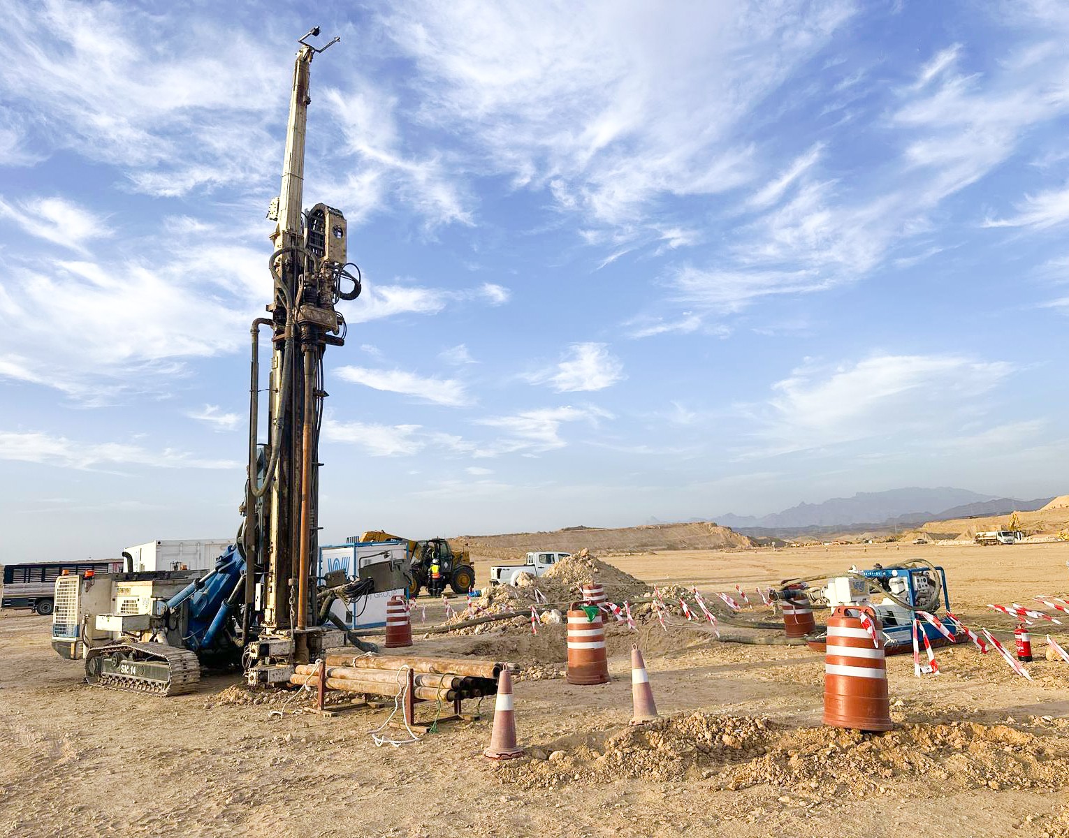 WJ rotary drilling rig setup